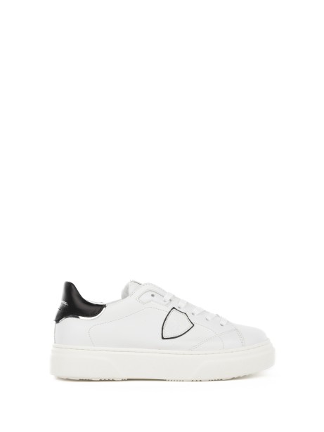 Sneaker Temple bianca kids in pelle