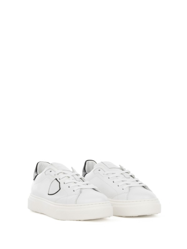 Sneaker Temple bianca kids in pelle