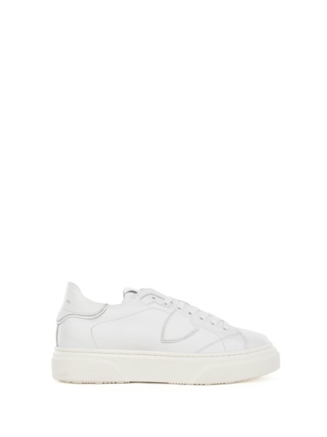 Sneaker Temple white kids in leather