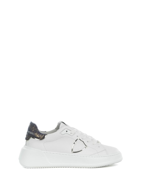 Sneaker Tres Temple low white women with contrasting heel