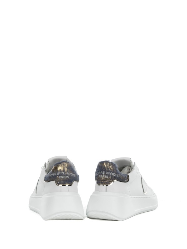 Sneaker Tres Temple low white women with contrasting heel