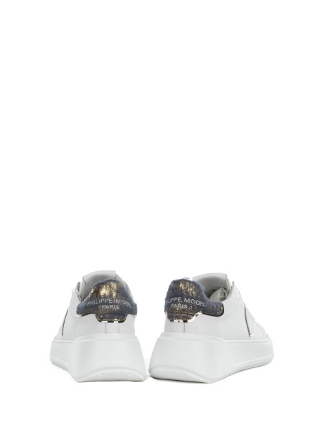 Sneaker Tres Temple low white women with contrasting heel
