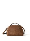 Small Bauletto Bag in Op Suede with Shoulder Strap