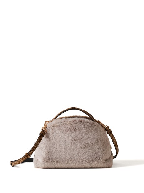 Borsa Bauletto small in faux fur with shoulder strap