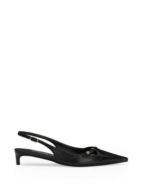 Slingback Dolce & Gabbana Chanel nero in pelle