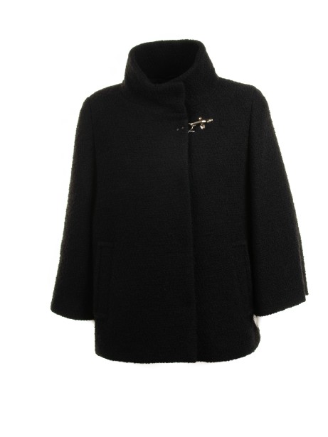 Women's Black Cape with Collar