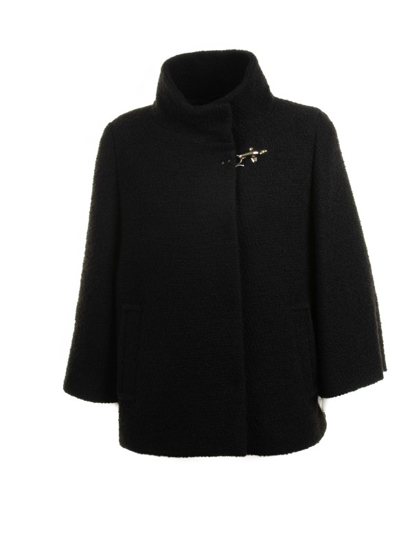 Cappa donna nero con colletto