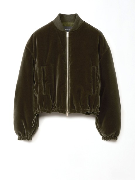 Giubbino bomber marrone con zip