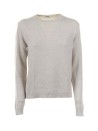 Women's Light Beige Crewneck Sweater in Wool