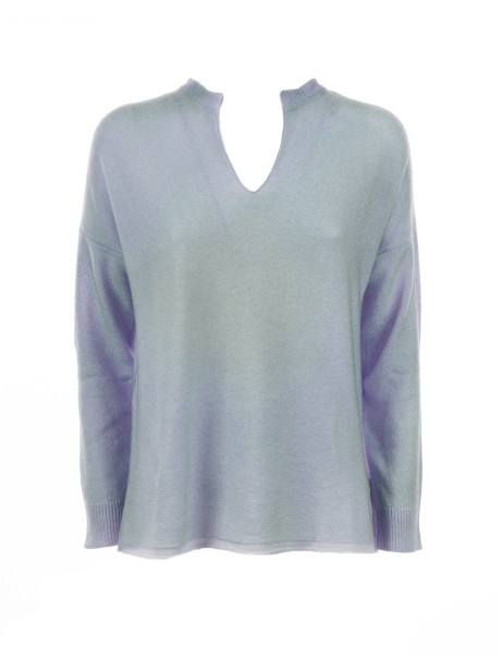 Women's Light Blue V-Neck Sweater