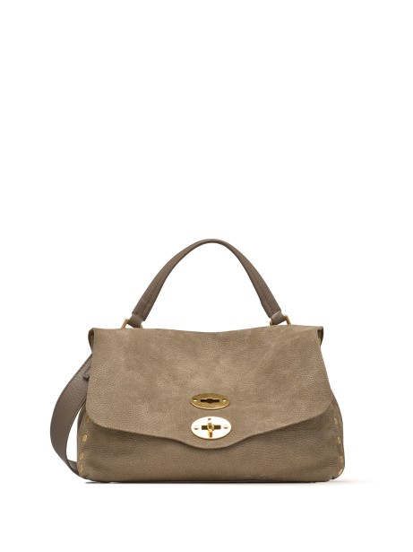 Jones Brown Suede Postina Bag with Shoulder Strap