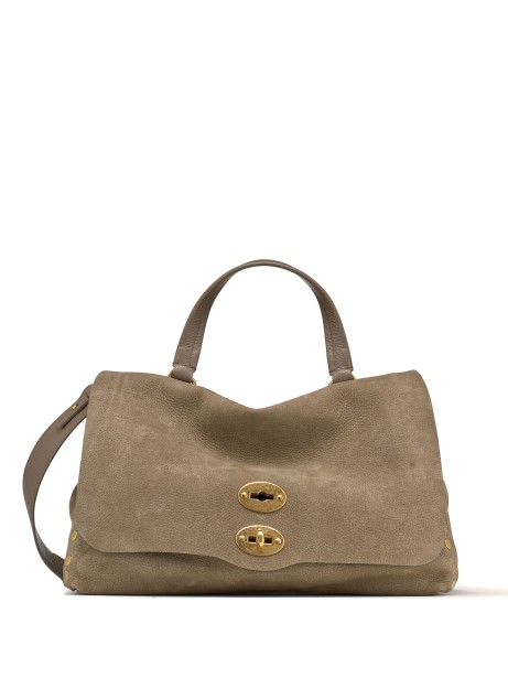 Jones Brown Suede Postina Bag with Shoulder Strap