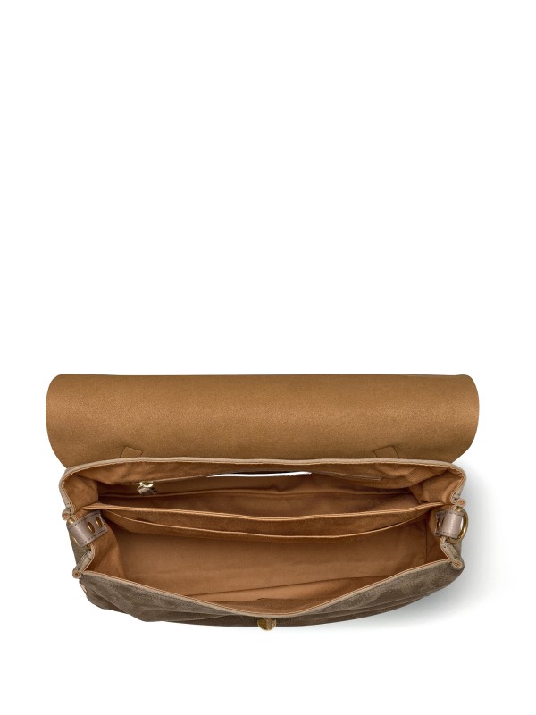 Jones Brown Suede Postina Bag with Shoulder Strap