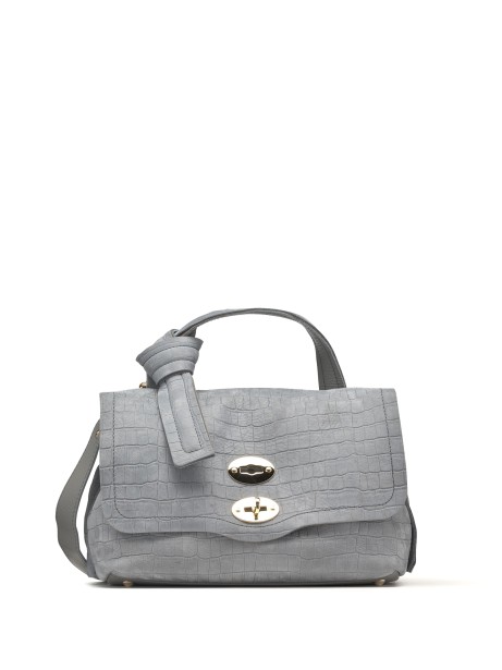 Jones Caiman Postina Bag Grey in Leather with Shoulder Strap