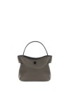 Choco leather bag with shoulder strap