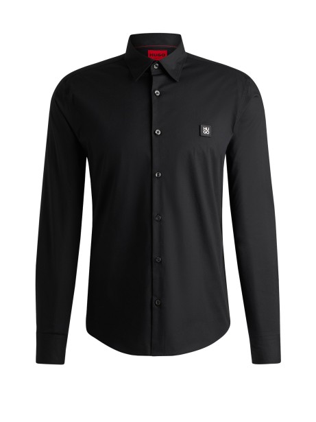 Camicia nera uomo con logo