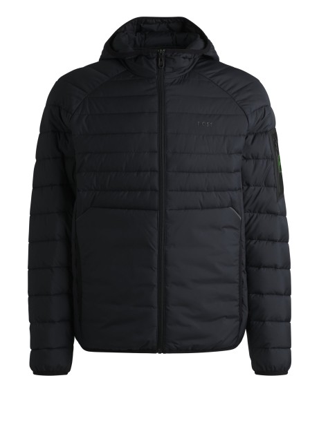 Navy Blue Zip Up Hooded Padded Jacket