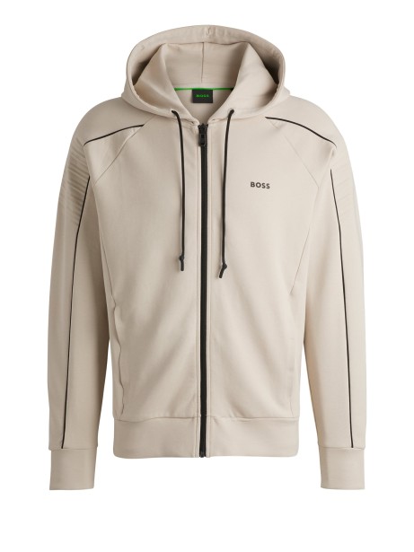 Beige Zip Up Hoodie