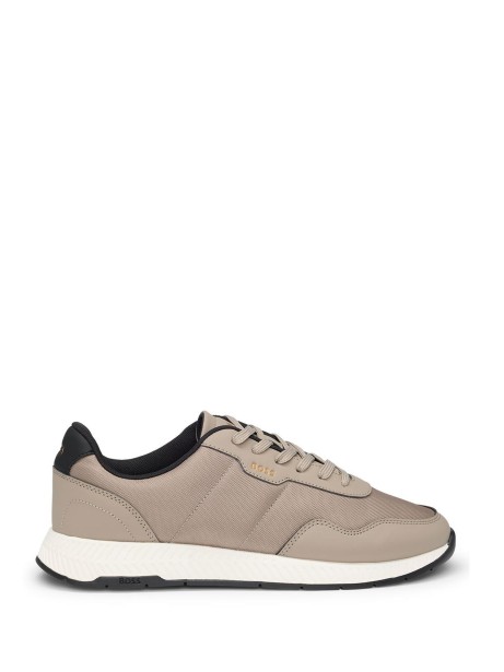 Sneaker uomo beige e suola a contrasto