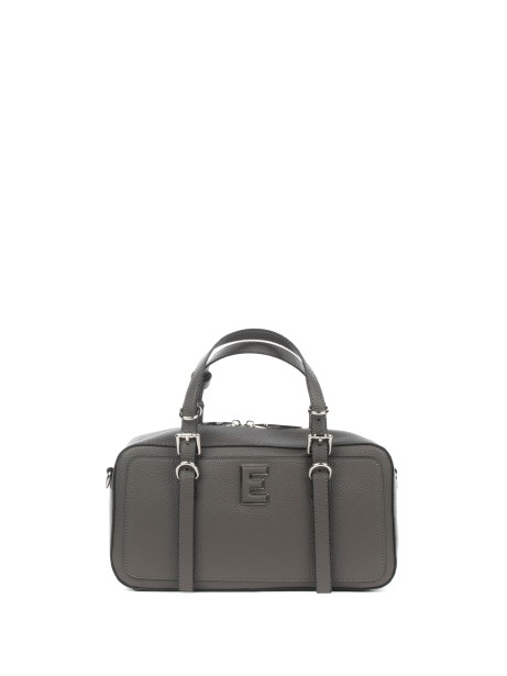 Handbag and shoulder bag in eco leather grey