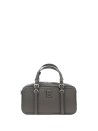 Handbag and shoulder bag in eco leather grey