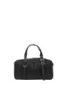 Handbag and shoulder bag in black eco leather