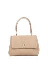 Sand eco-leather handbag with shoulder strap