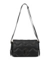 Flap shoulder bag in black eco nappa