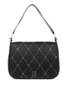 Black jewel shoulder bag in eco leather