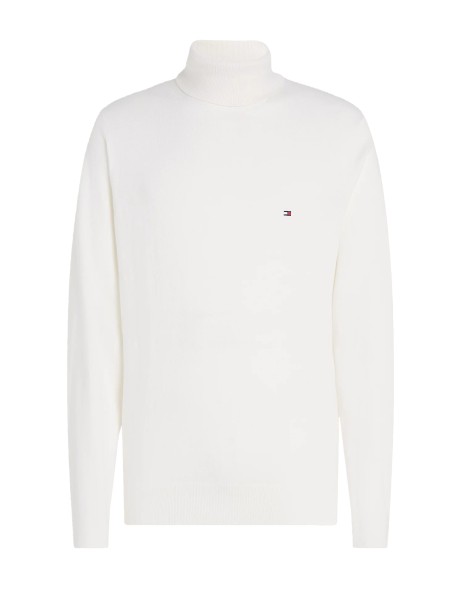 White Turtleneck with Mini Logo