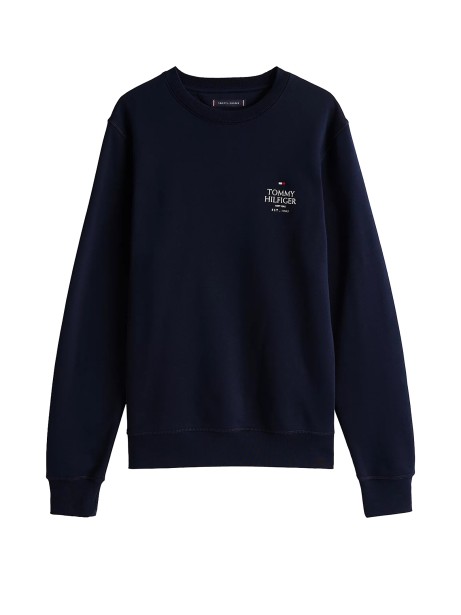 Felpa girocollo blu navy con logo