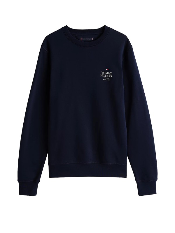 Felpa girocollo blu navy con logo Felpa girocollo blu navy con logo