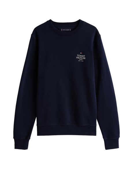 Navy Blue Crewneck Sweatshirt with Logo Navy Blue Crewneck Sweatshirt with Logo