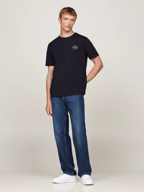 T-shirt blu navy con logo 2