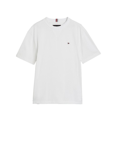 White kids t-shirt with mini logo