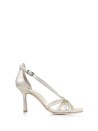 Brenda sandal in platinum nappa leather