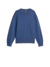 Kids Crewneck Sweater in Air Force Blue with Mini Logo