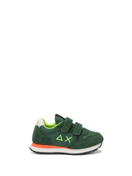 Green kids sneaker with strap