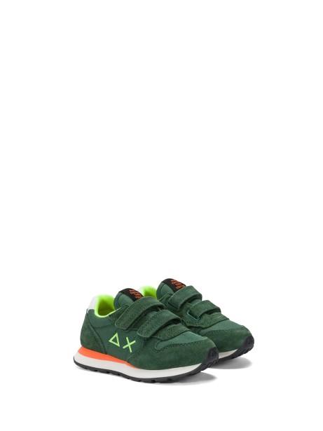 Green kids sneaker with strap 2
