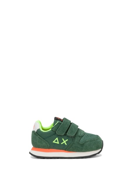 Green kids sneaker with strap