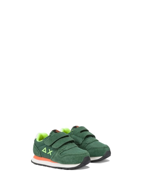 Green kids sneaker with strap 2