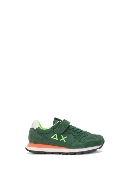 Green kids sneaker with strap