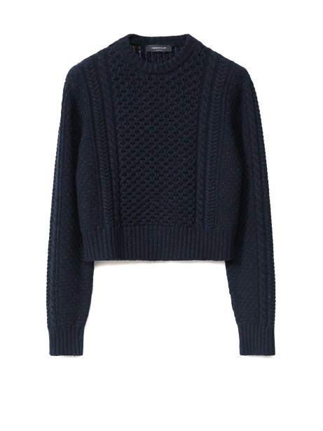 Blue Lurex Crewneck Sweater