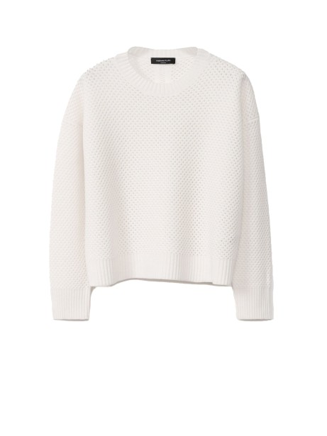 White wool and silk sweater