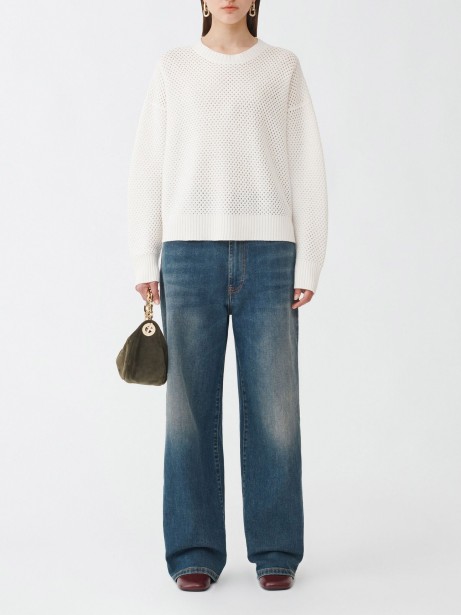 Pullover in  lana e seta bianco 2