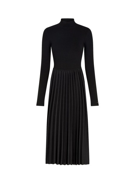 Midi Dress with Pleated Skirt