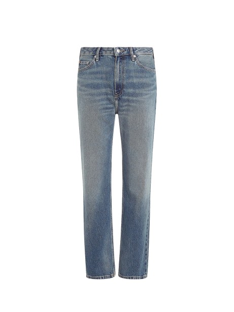 High-waisted straight fit cropped jeans