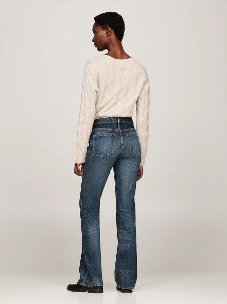 Mid Rise Flare Jeans Faded