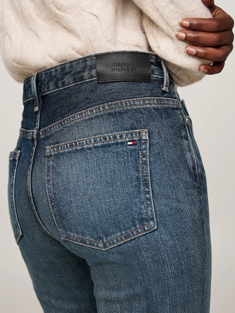 Jeans a campana a vita media sbiaditi