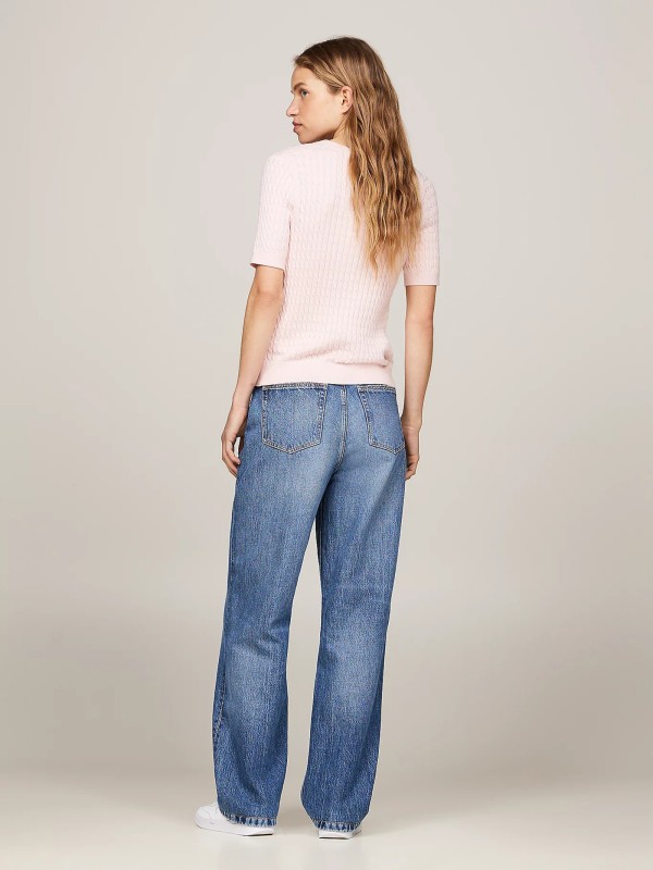 Slim fit short-sleeved pullover